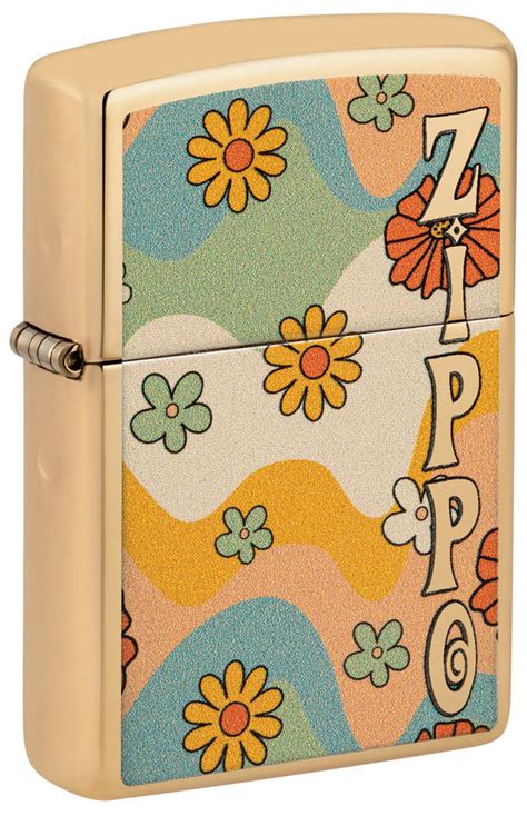 Zippo Flower Power Design High Polish Brass Windproof Lighter | Zippo USA