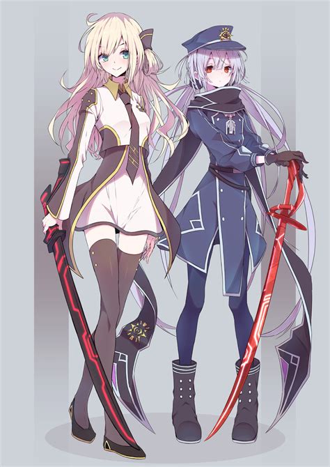 sky striker ace - raye and sky striker ace - roze (yu-gi-oh!) drawn by