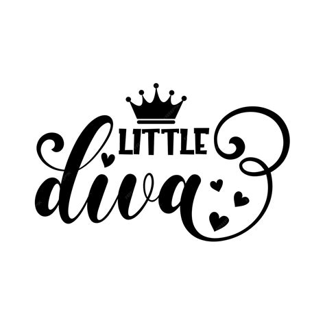 Premium Vector | Little diva inspirational slogan inscription Vector