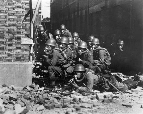Japanese Special Naval Landing Forces with gas masks and rubber gloves ...