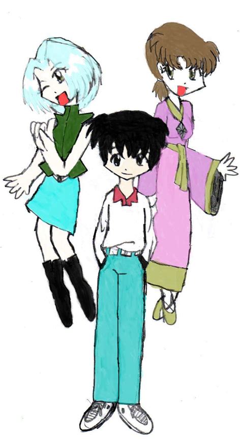 Anime 2 girls and 1 guy by lucky_cat - Fanart Central