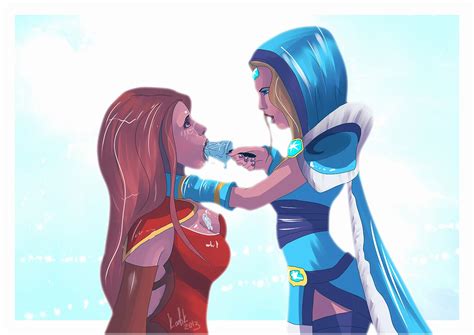Dota 2 Wallpapers: Dota 2 Art - Lina and CM by MuhaCat
