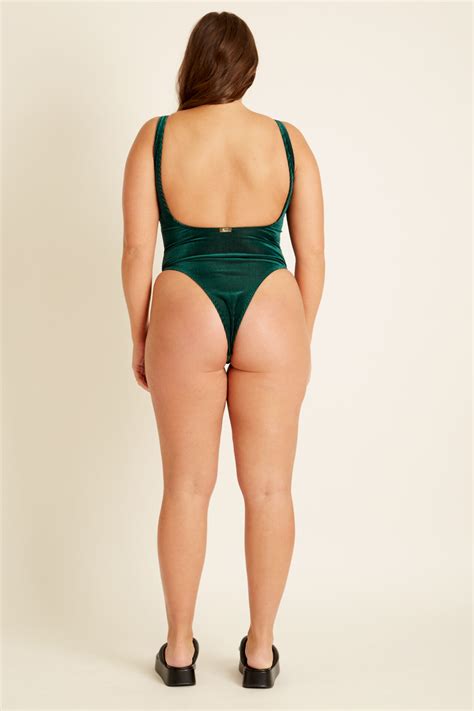 Green velvet one piece Havana swimsuit | Season Swim