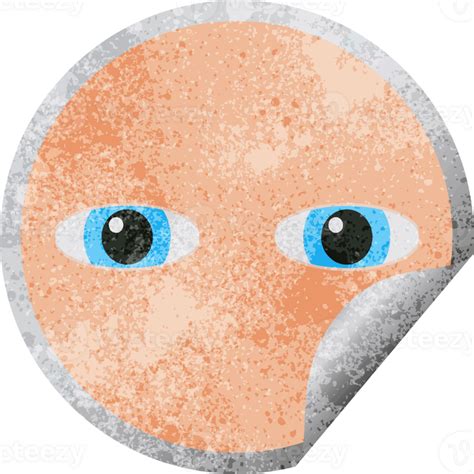 staring eyes graphic illustration circular sticker  png