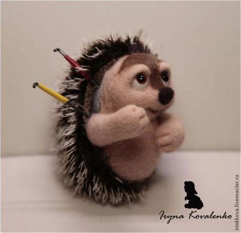 ЕЖИК в технике сухое валяние. Мастер-класс - Russian-Handmade.com