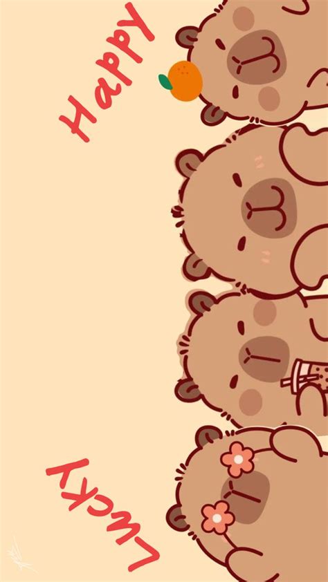 capybara lucky happy capybara pet whatsapp wallpaper cute cute easy