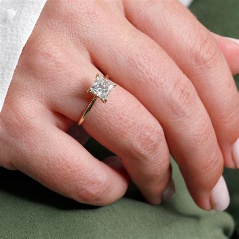 Princess Cut Diamond Ring Yellow Gold Engagement Ring | Etsy