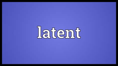 Latent Meaning - YouTube