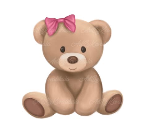 Teddy Bear Clipart, Cute Bear PNG, Baby Shower, Digital Download - Etsy