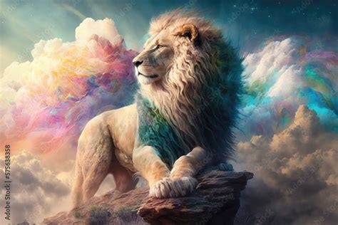 Powerful Epic Legendary Lion in heaven. Spiritual Animal Awakening ...