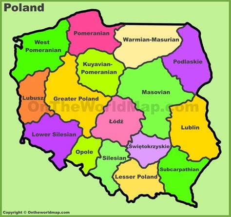 Administrative divisions map of Poland - Voivodeships of Poland ...