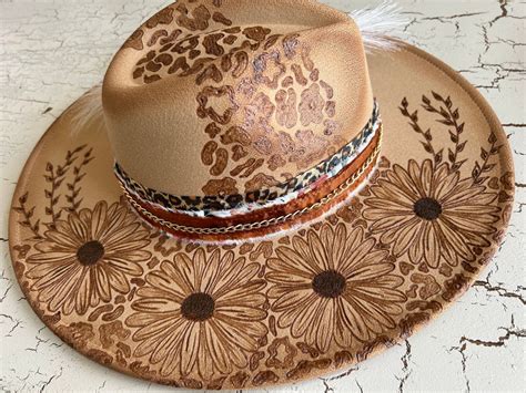 Handmade Custom Burnt/burned Daisy and Leopard - Etsy