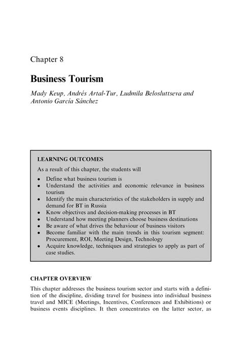 (PDF) Business Tourism chapter in ‘Tourism in Russia: A Management ...