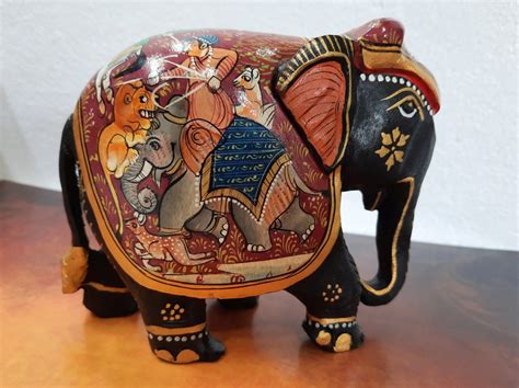 Wooden Hand-painted Elephant | Buy Handmade Handicrafts | JLine Arts