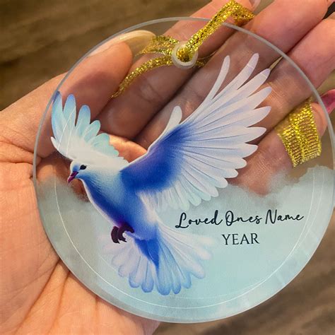 Personalized Holiday Ornament White Dove Memorial Keepsake Cherished