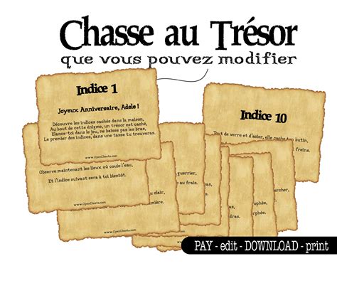 Indices de chasse au trésor vous pouvez personnaliser | Etsy