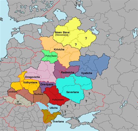Medieval slavic tribes around 800 CE before Vikings, Magyars, Pechenegs ...