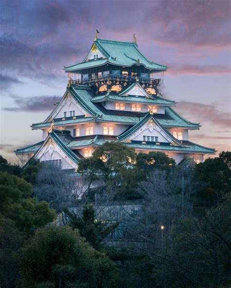 Magical Osaka Castle with the lights on : r/japanpics