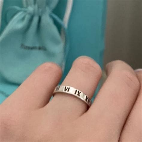 TIFFANY ATLAS SILVER RING SIZE 81/2 - box and bag... - Depop