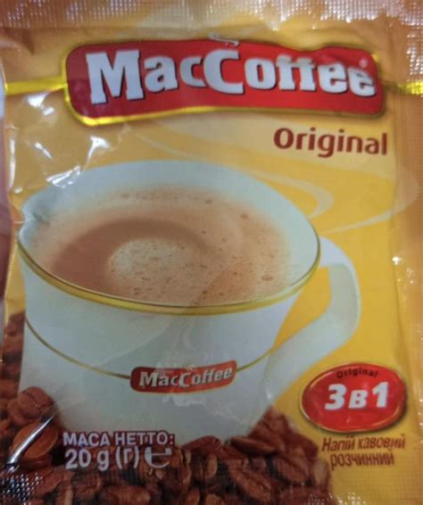 Кофейный напиток 3 в 1 Original MacCoffee - калорийность, пищевая ...