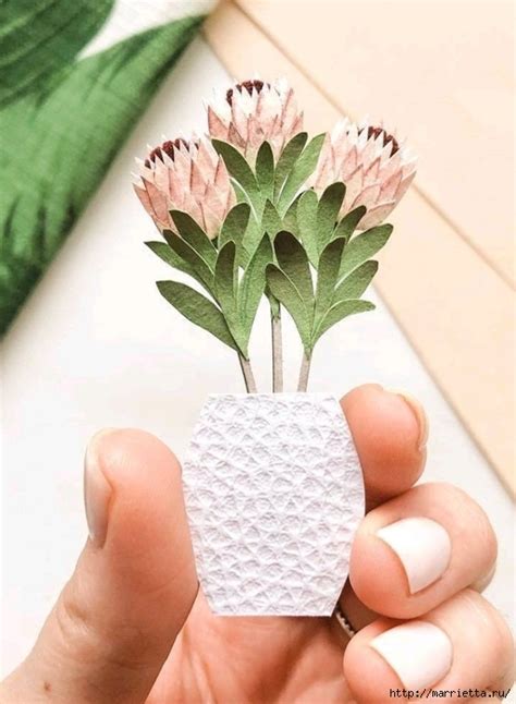 Цветы из бумаги - миниатюрный бумажный гербарий | Paper crafts for kids ...