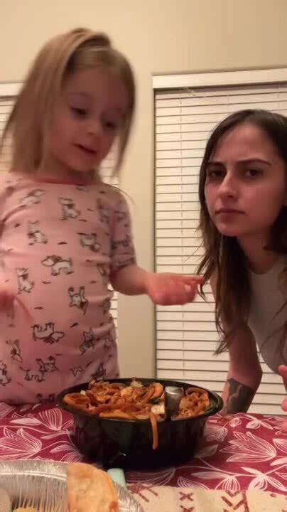 Little Girl Poops Her Pants While Eating Noodles With Mom - video