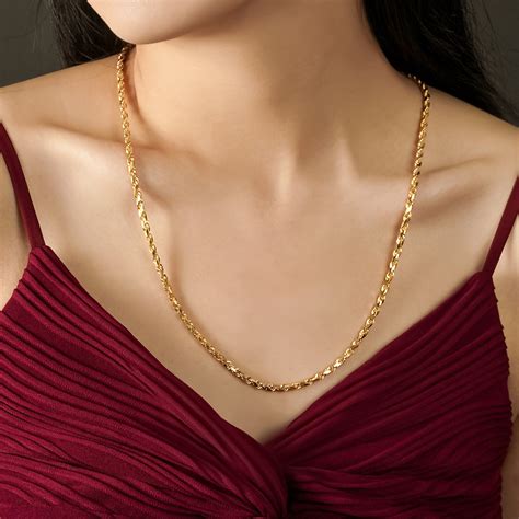 gold solid rope chain
