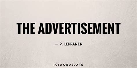 The Advertisement - 101 Words