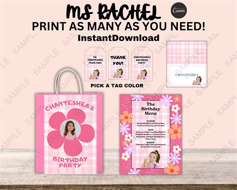 Ms Rachel Birthday Party Bundle Miss Rachel Party Pack Rachel Party