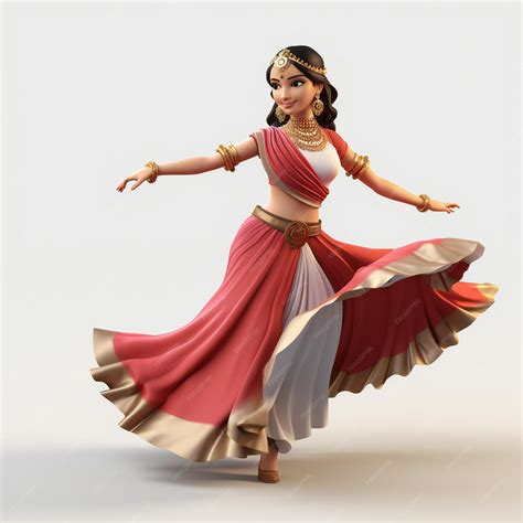 Premium AI Image | 3D Indian Girl Dancing Gracefully in Saree