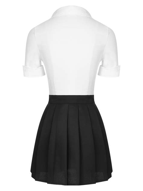 Women Naughty Teacher Costume 2 Piece Sexy Secretary Uniform Cosplay