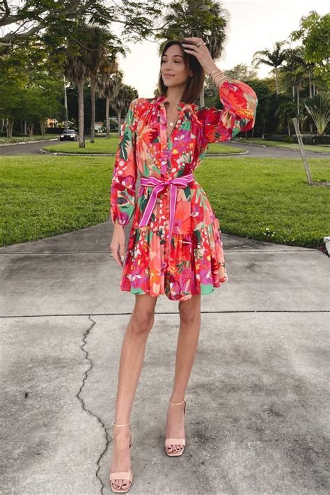 Antonio Melani Brynn Floral Print Mock Neck Long Sleeve Tie Waist ...