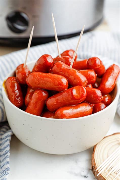 Slow Cooker BBQ Little Smokies - On My Kids Plate