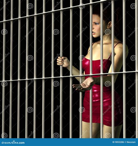 Woman in Jail stock illustration. Illustration of crime - 9053286