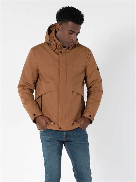 Куртка демисезонная с капюшоном мужская Colin's CL1057402CRM S Caramel ...