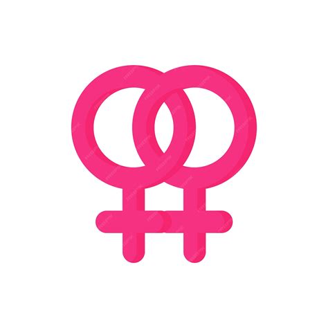 Pink gender symbol of lesbian. | Premium Vector