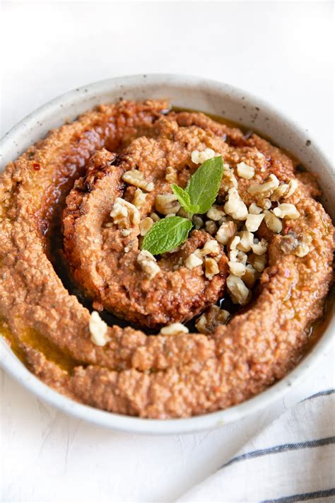 Muhammara Recipe (Red Pepper and Walnut Dip) - The Forked Spoon