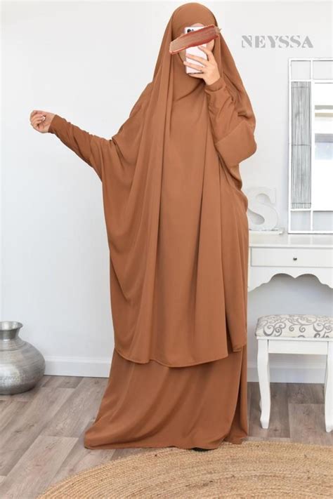 jilbab two-piece jilbab in wool peach, high quality and cheap