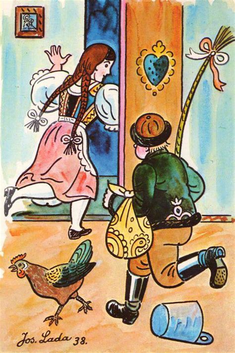 Josef Lada. Velikonoce (Easter). 1938 | Monatsbilder, Bilder, Malen