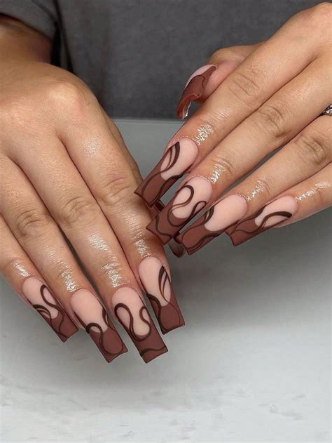brown nails ideas 8
