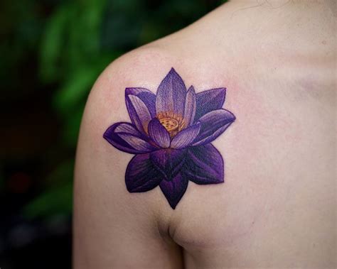 Blue And Purple Lotus Flower Tattoo | Best Flower Site