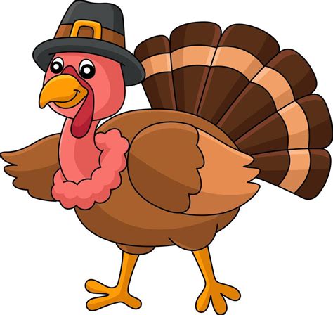 Thanksgiving Turkey Pilgrim Hat Cartoon Clipart 8209208 Vector Art at ...