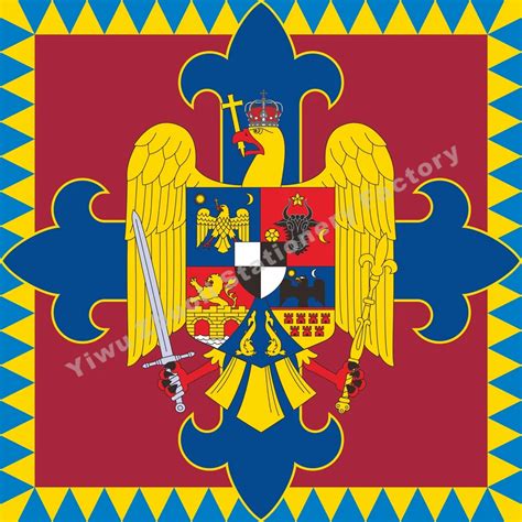 Romania royalty of Flag 120X120cm (3x5FT) 120g 100D Polyester Double ...