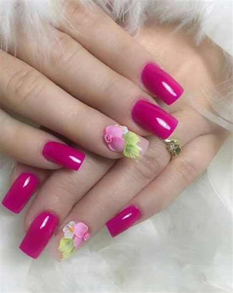 Piedra Rosa Fiusha Uñas Acrilicas