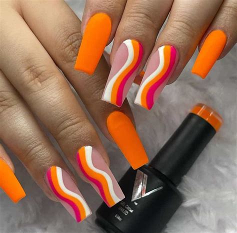 Neon Orange Nails- 25 Bold Designs To Copy ASAP - Emerlyn Closet