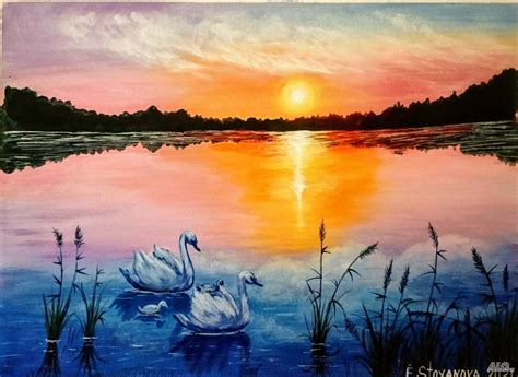 Картини от Елена Стоянова Картина с акрилни бои 40 cm 30 cm Платно ...