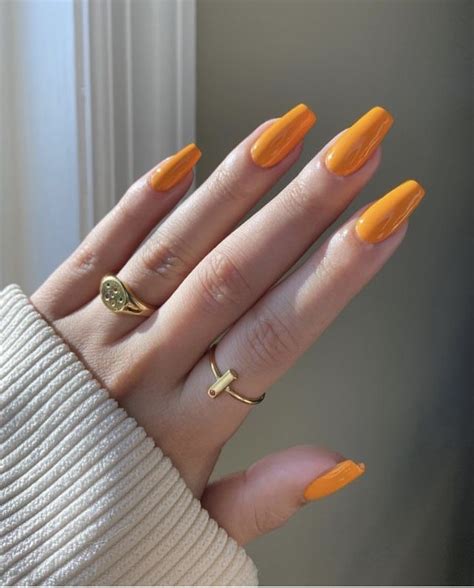 ногти / оранжевые однотонные ногти / nails / идеи маникюра | New nail ...