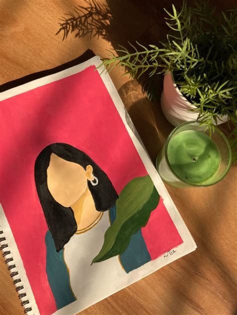 illustration art easy mini canvas art book art diy easy portrait