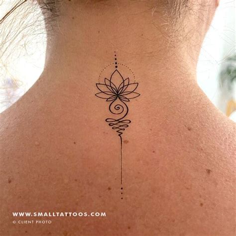 unalome lotus temporary tattoo