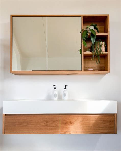 Solid timber shaving cabinet with display shelves – Artofit